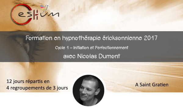 Formation en hypnothérapie éricksonnienne 2017 - Cycle 1 – Initiation et Perfectionnement